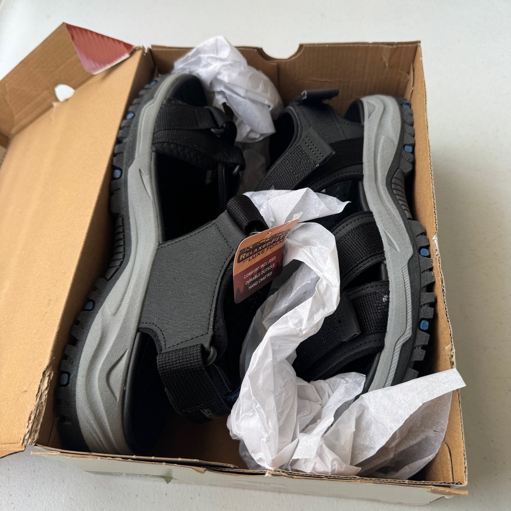 Skechers Prewitt Rio Black Strap Sandals Mens USA Size 12 Relaxed Fit 205478/BLK - Picture 11 of 12